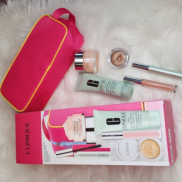 BNEW CLINIQUE VACATION GLOW ESSENTIALS MOISTURE SURGE WATERPROOF MASCARA CHEEK - Picture 2 of 12